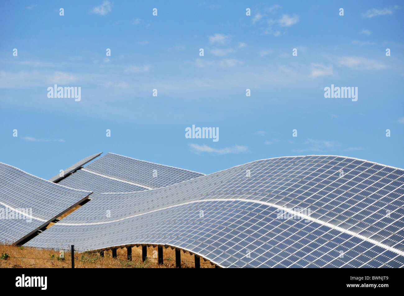 photovoltaic field with panel in sierra de alhamilla, andalucia spain Stock Photo