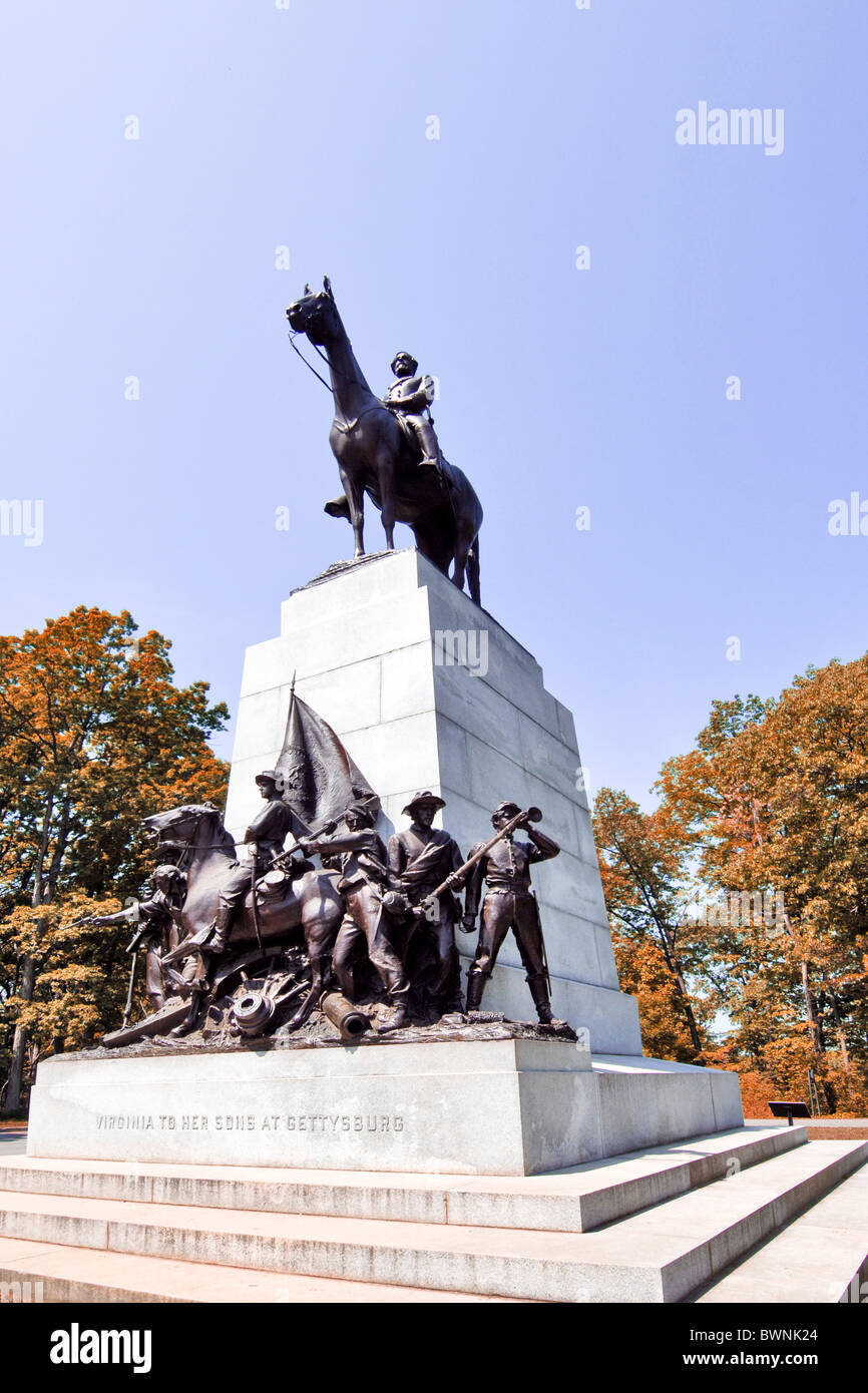 The Virginia Civil War Memorial at Seminary Ridge Gettysburg Pennsylvania PA in early autumn