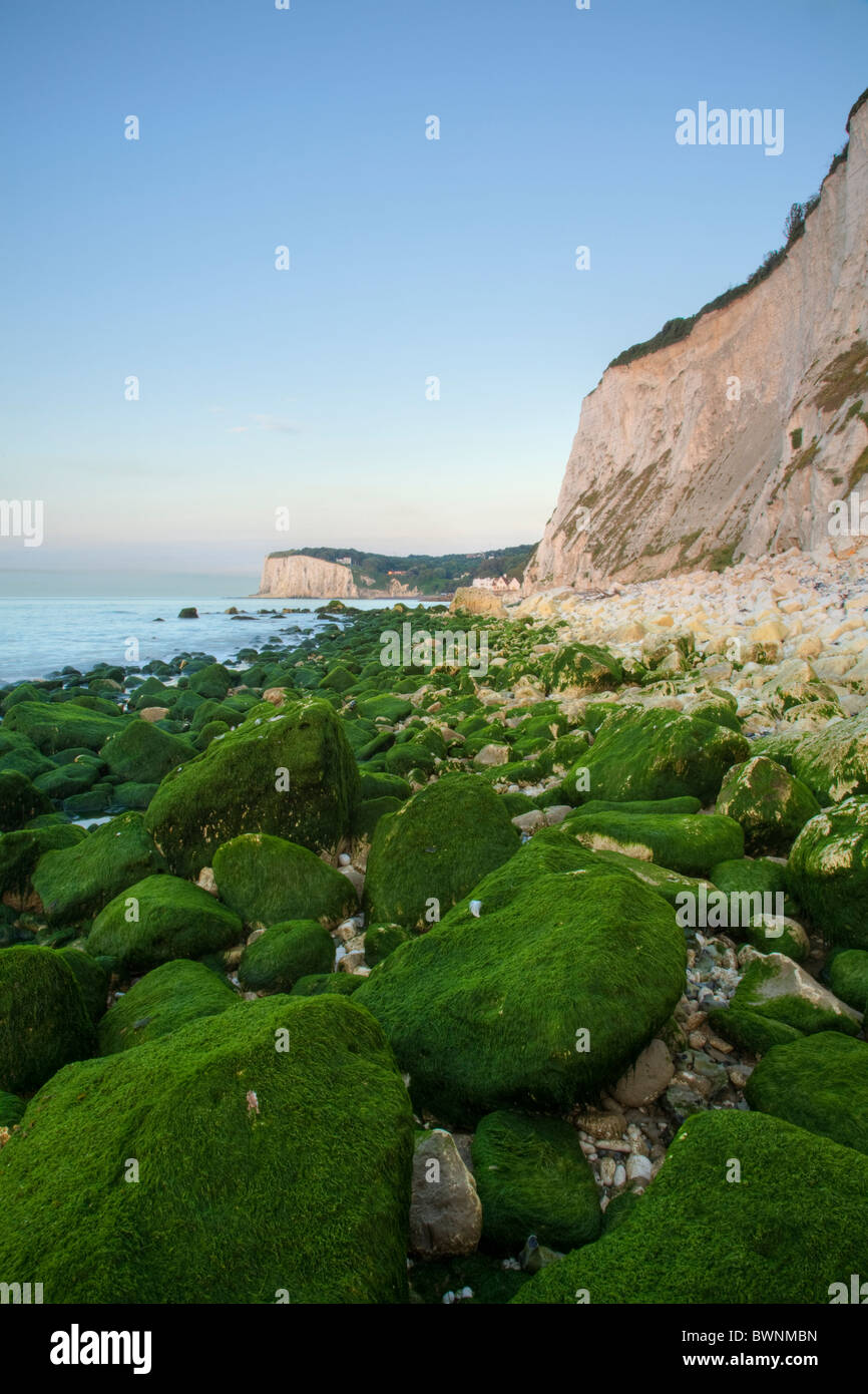 Sunrise at Saint Margaret Bay, at the famous White Cliff of Dover, Kent, England Stock Photo