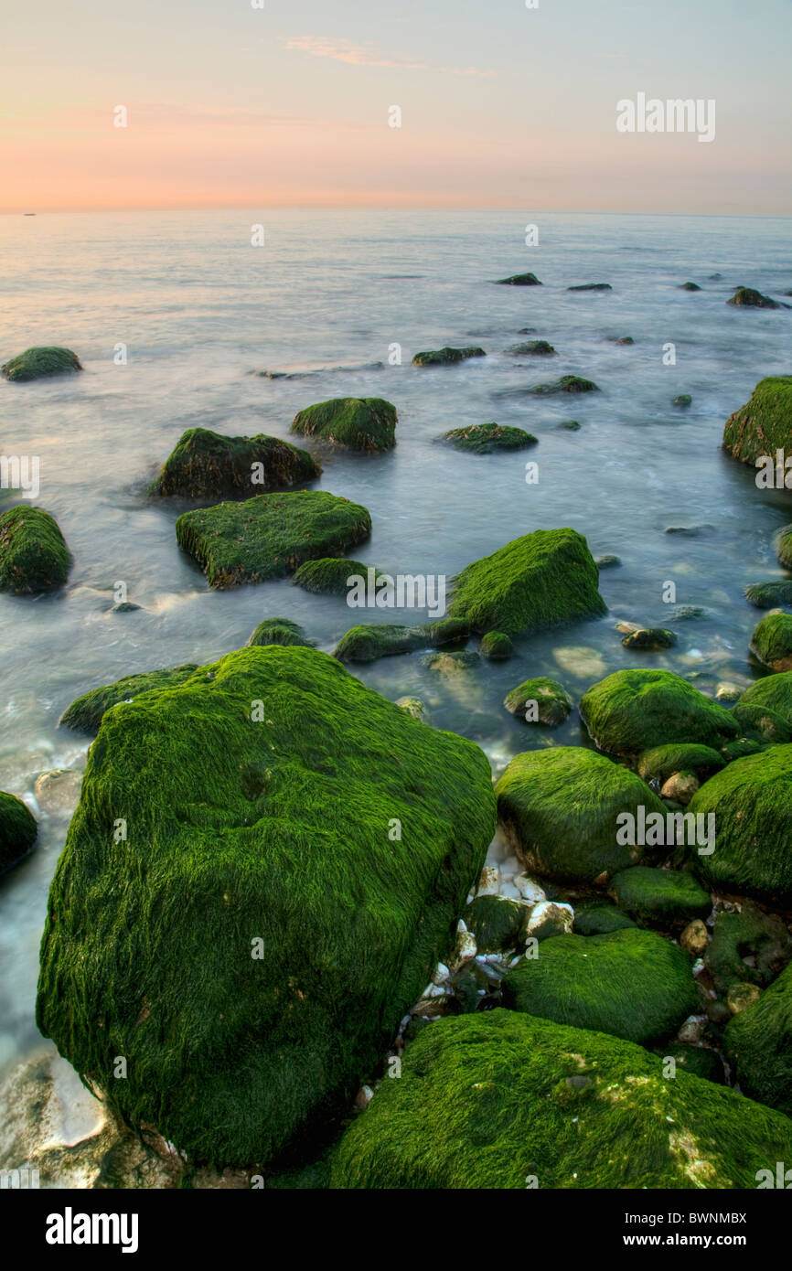 Sunrise at Saint Margaret Bay, at the famous White Cliff of Dover, Kent, England Stock Photo