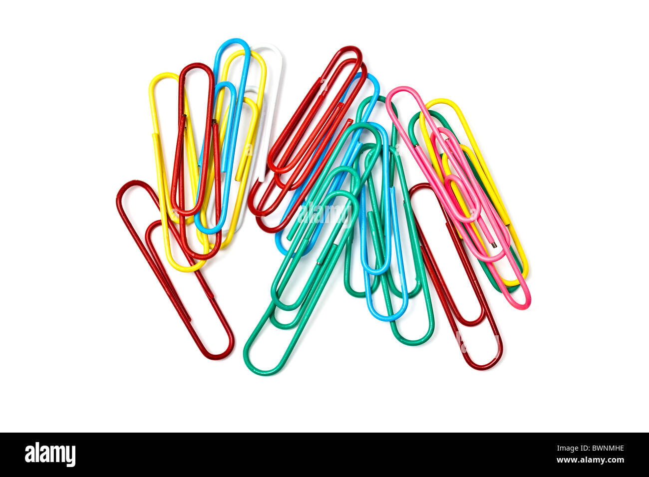 Colorful paperclips isolated on white background Stock Photo Alamy