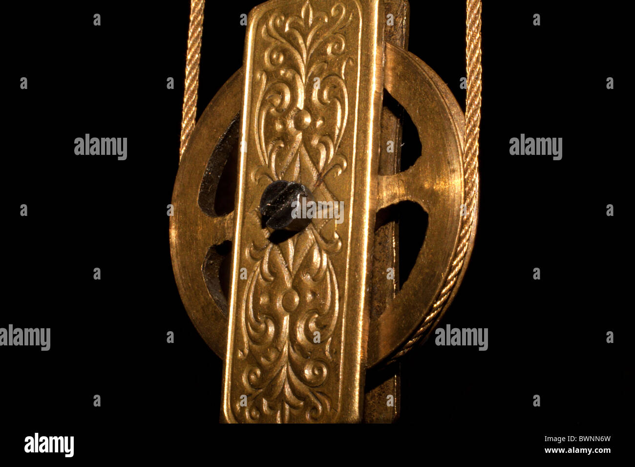 Pulley from grandfather clock Stock Photo