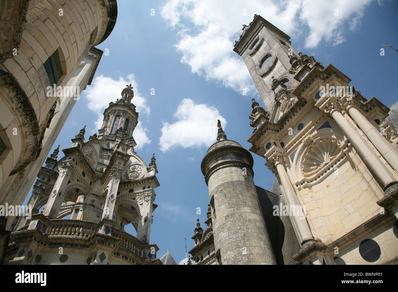 Roof structures of Chateau de Chambord Stock Photo
