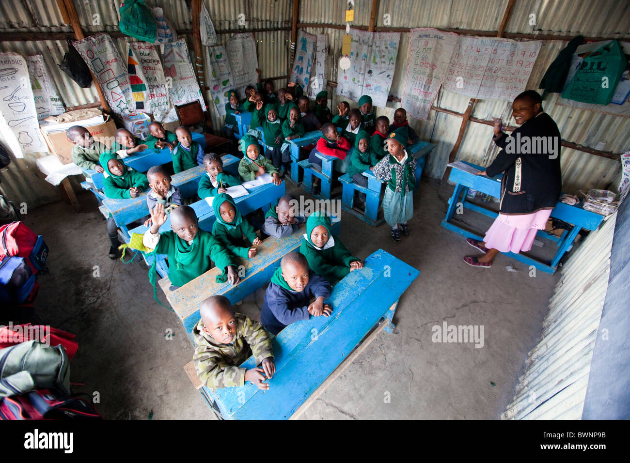 Children from Mathare slums, Maji Mazuri Centre and School, Nairobi, Kenya Stock Photo