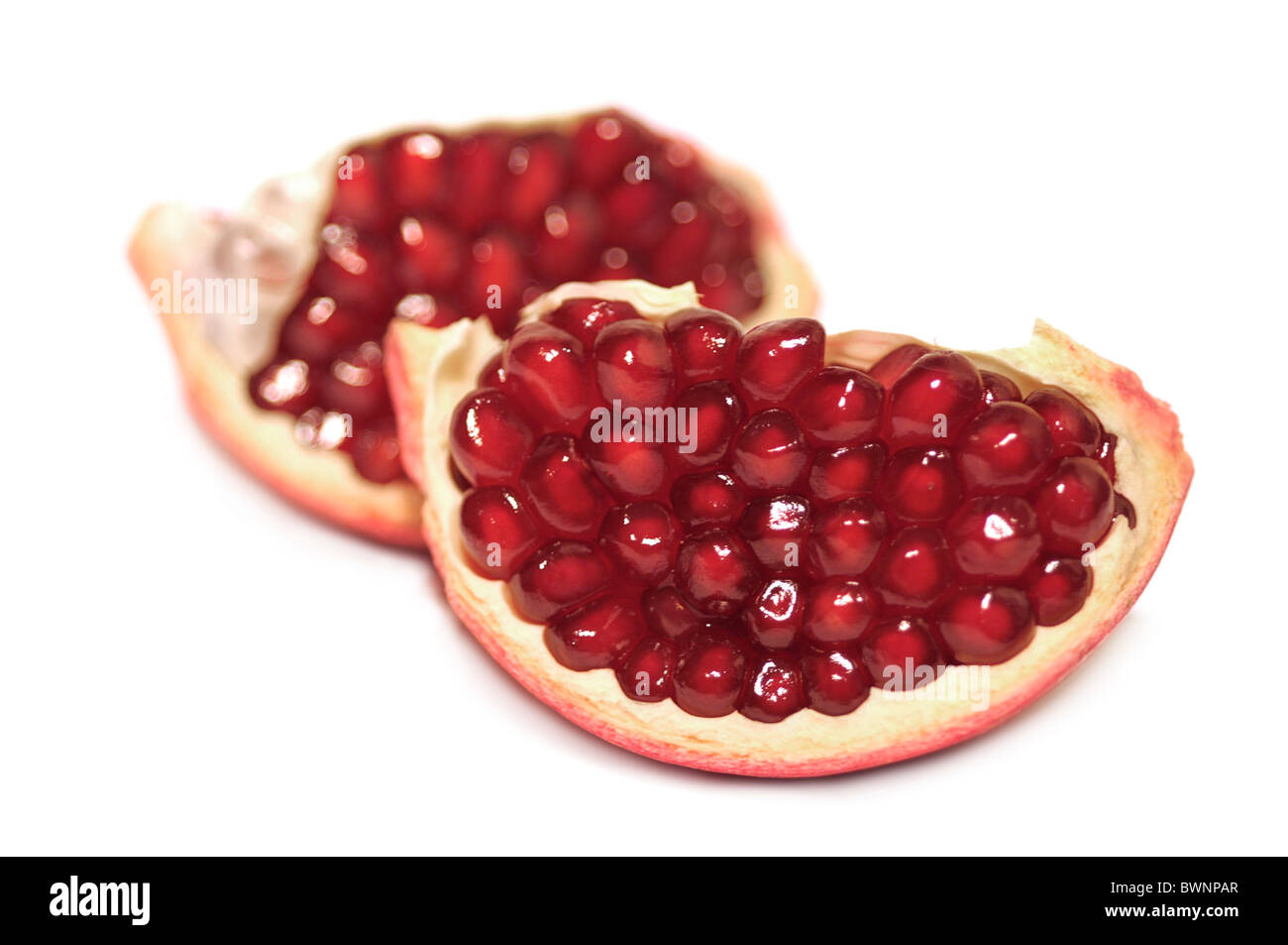 Pomegranate sections Stock Photo