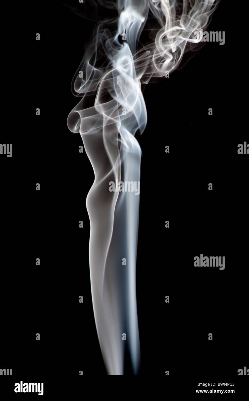 Smoke on black background Stock Photo