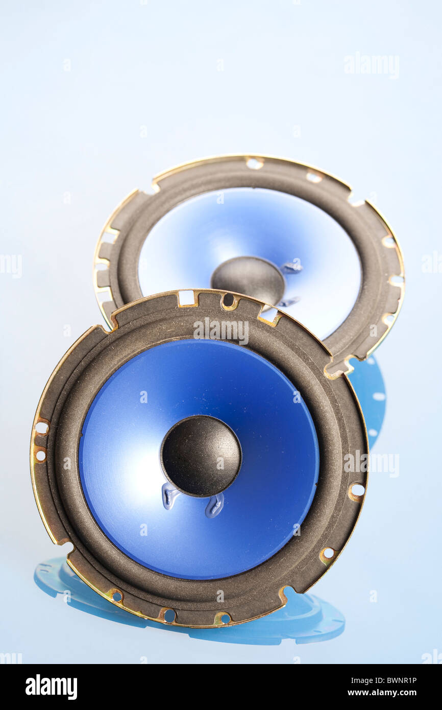 Speakers on white background Stock Photo - Alamy