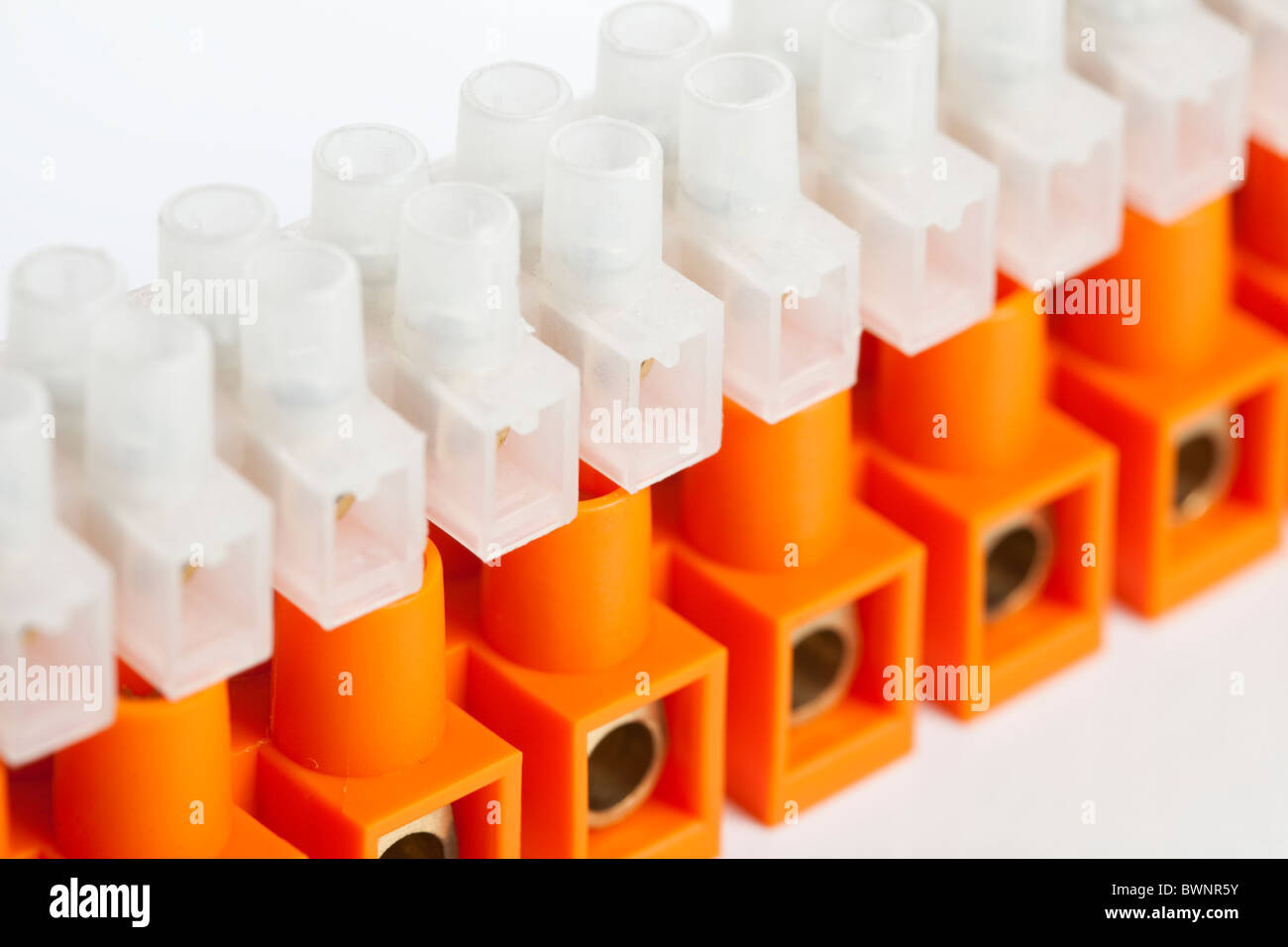 Electric cubes on white background Stock Photo