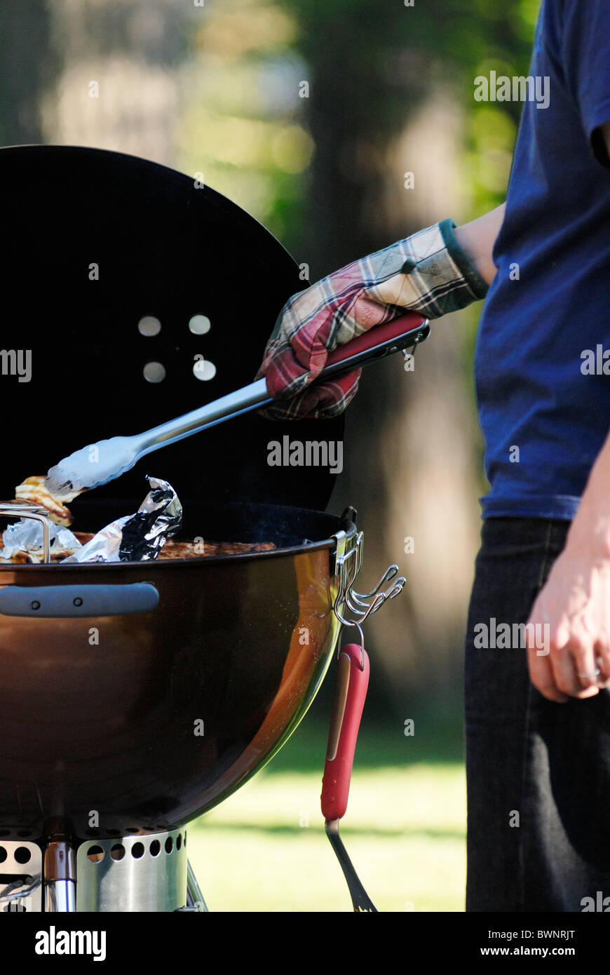 Barbeque grilling Stock Photo