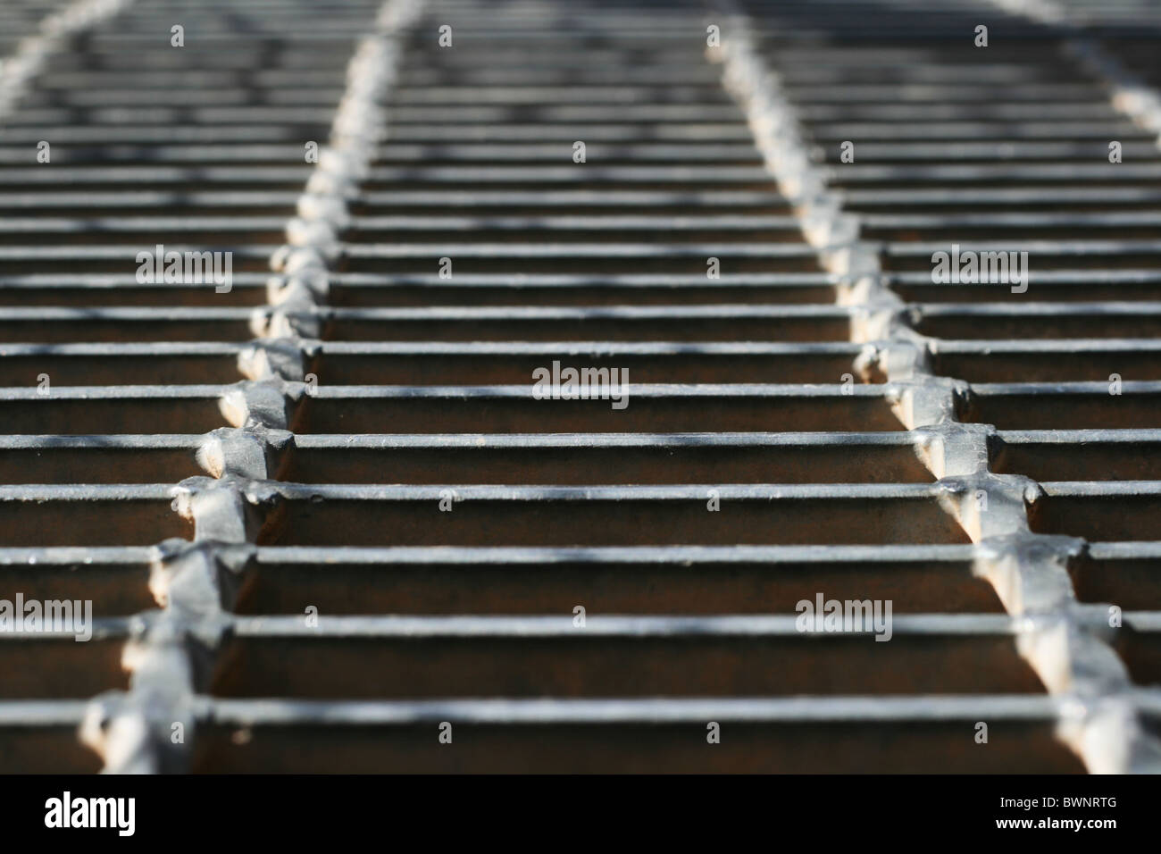 detail of a metal walkway with shallow depth of field Stock Photo