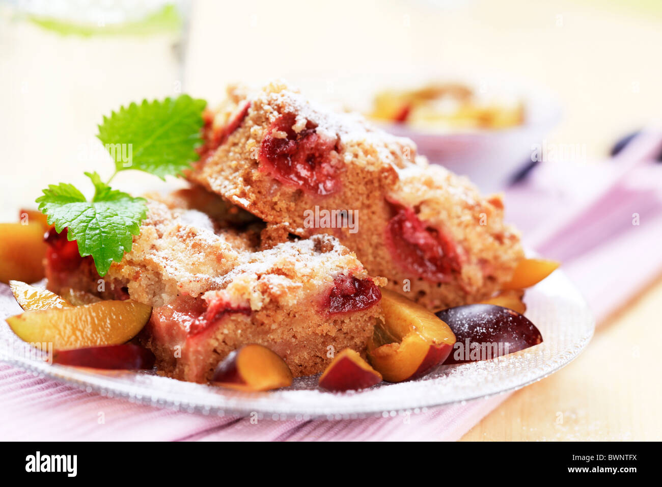 Slices of plum cake Stock Photo - Alamy