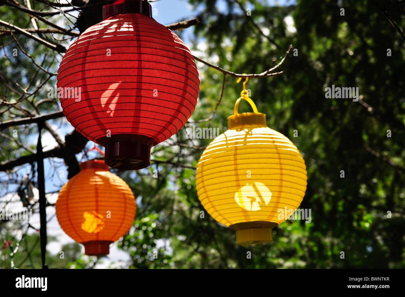 chinese lanturns outdoor party Stock Photo