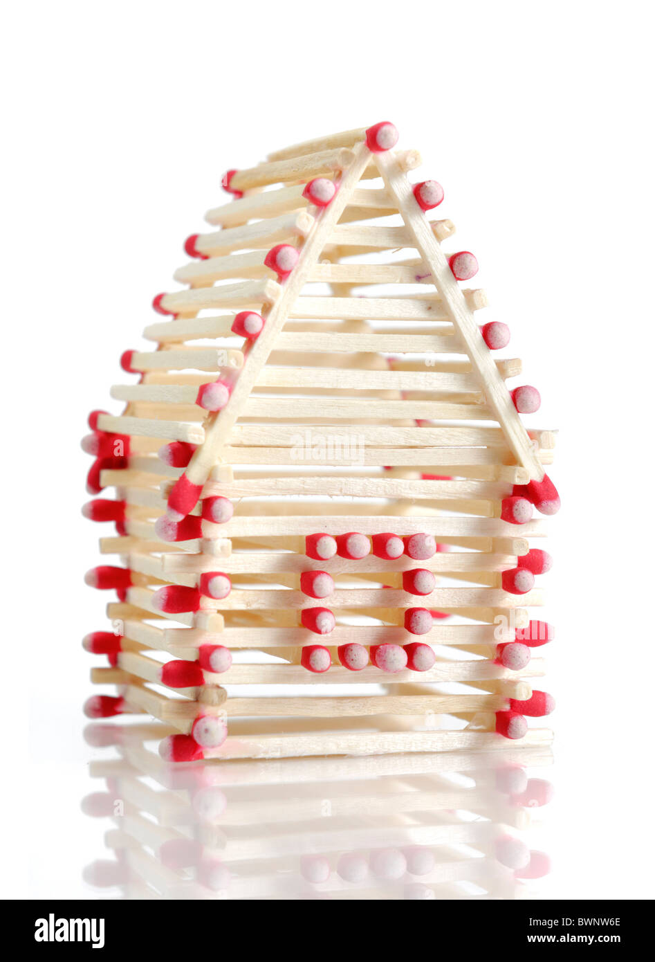 House made from matches Isolated on white background Stock Photo Alamy