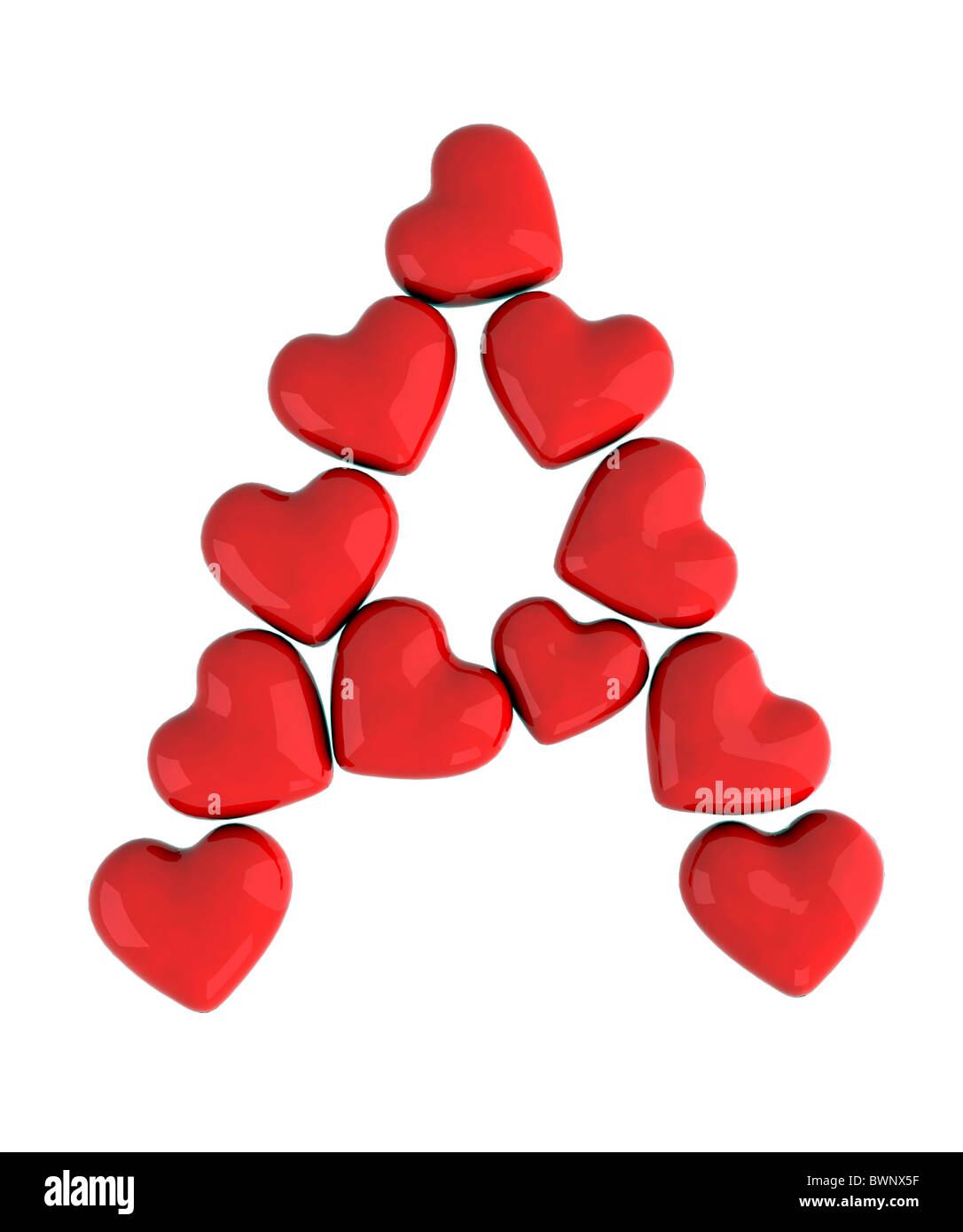 letter a with red hearts Stock Photo - Alamy