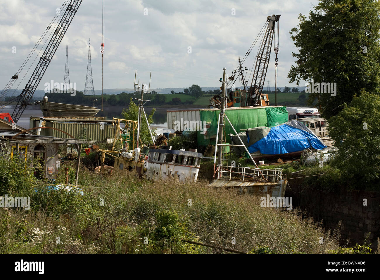 Small ship and boat building and repair yard at Bullo near Newnham Stock Photo 33058514 Alamy