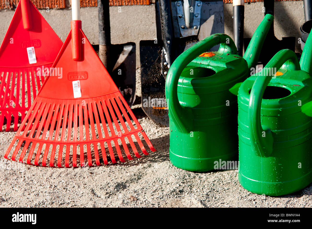 Garden tools for school project Stock Photo Alamy