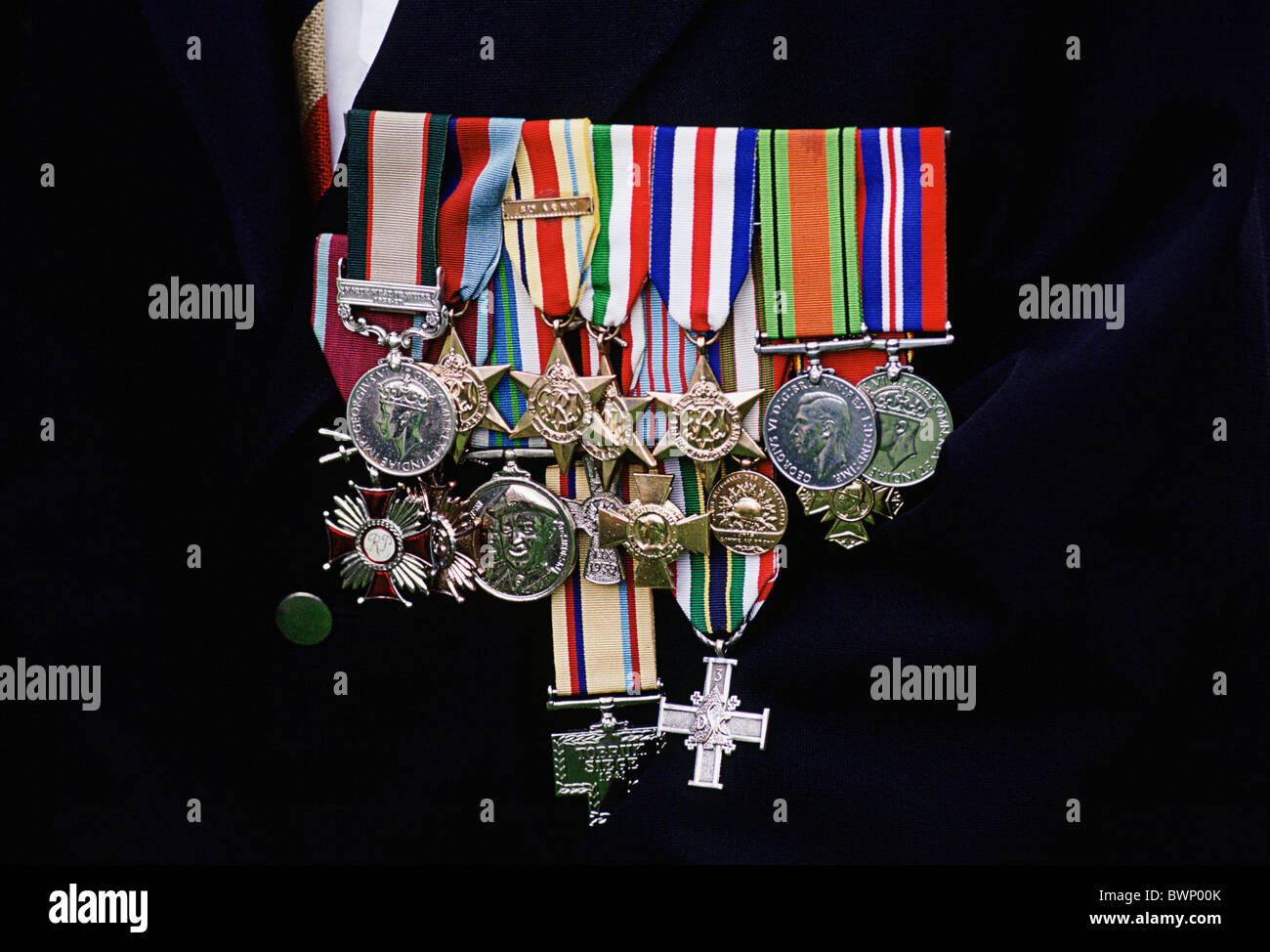MEDALS AT A PARADE OF THE LIGHT DRAGOONS. Stock Photo