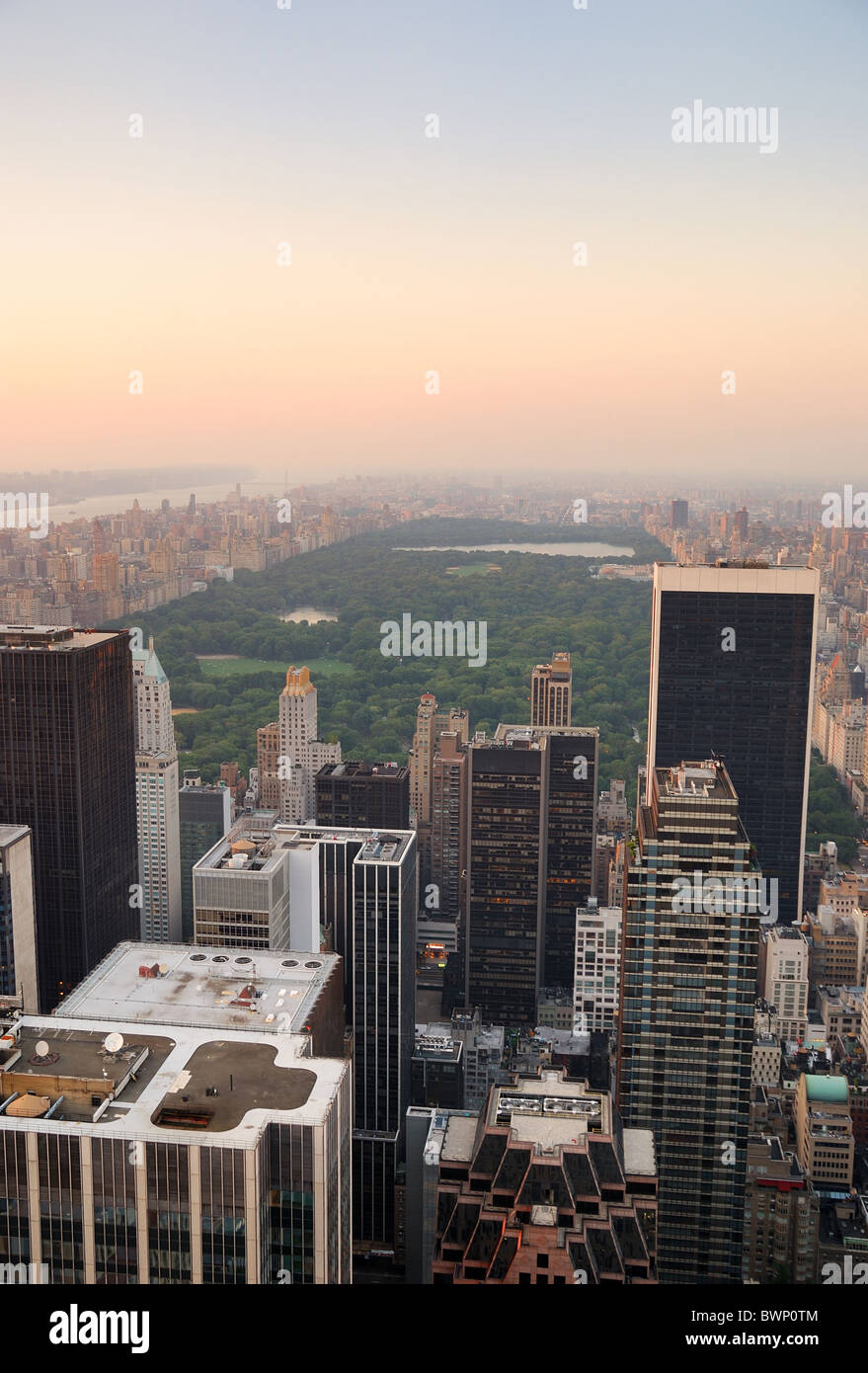 New York City Central Park aerial view panorama with Manhattan skyline ...