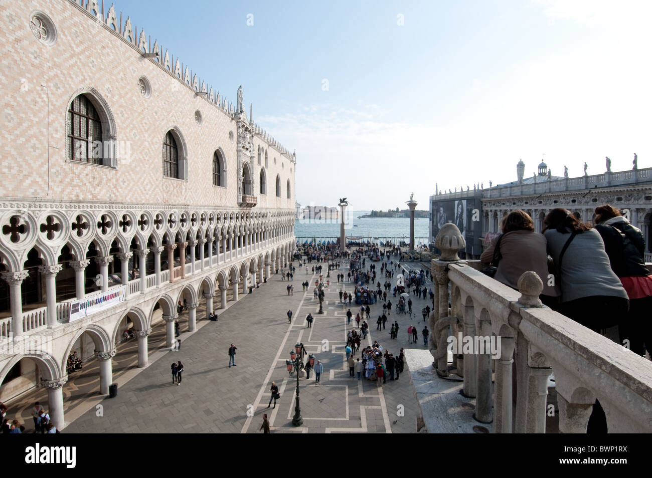 view from loggia basilica san marco to doge palace and piazetta, venice 2010 Stock Photo