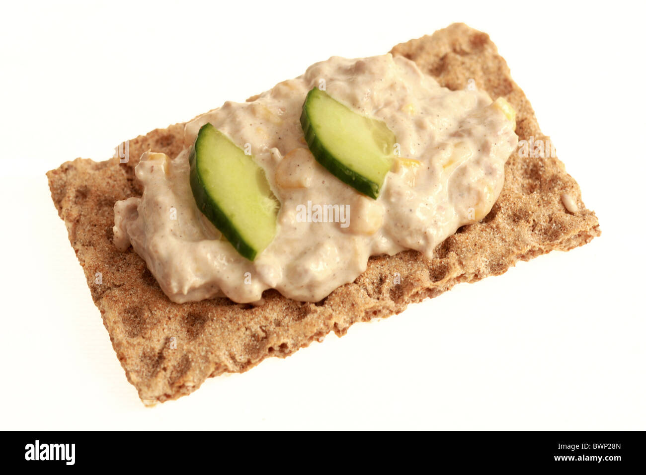 Ryvita with Tuna Sweetcorn and Cucumber Stock Photo Alamy