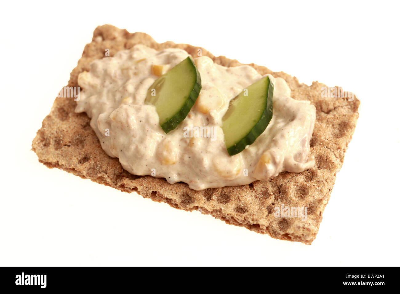 Ryvita with Tuna Sweetcorn and Cucumber Stock Photo Alamy