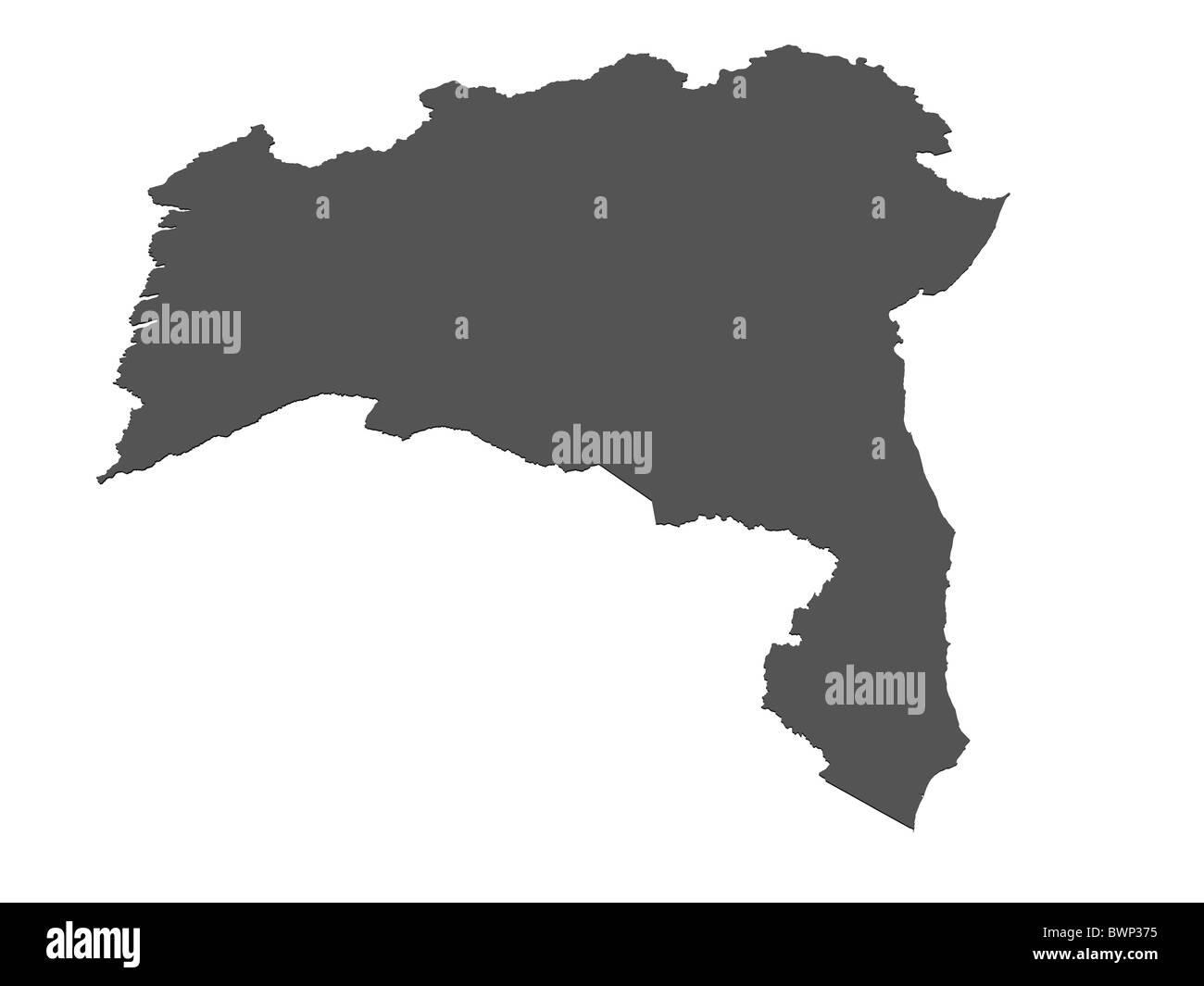 Isolated map of Bahia - Brazil Stock Photo