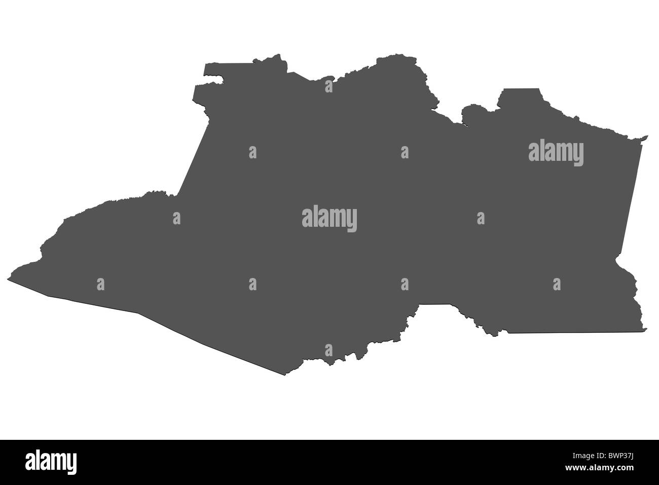 Isolated map of Amazonas - Brazil Stock Photo - Alamy