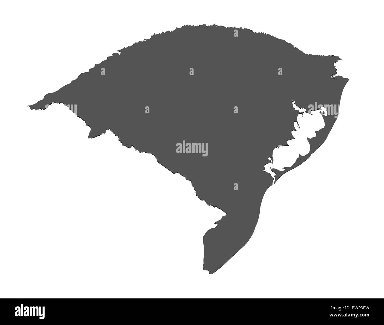 Isolated map of Rio Grande Do Sul - Brazil Stock Photo