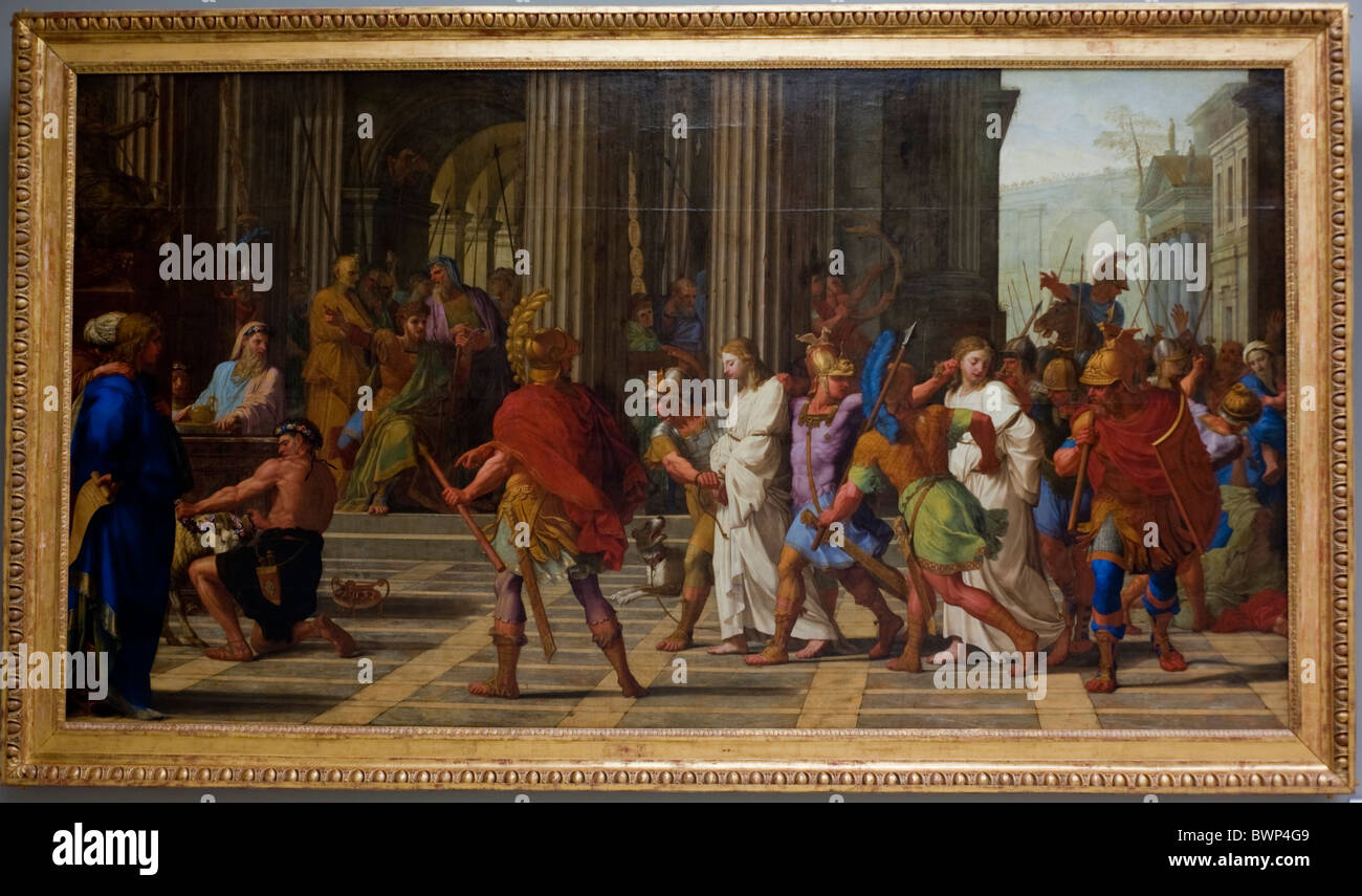 Paris, France, Louvre Museum, French Paintings, on Display in Art Stock
