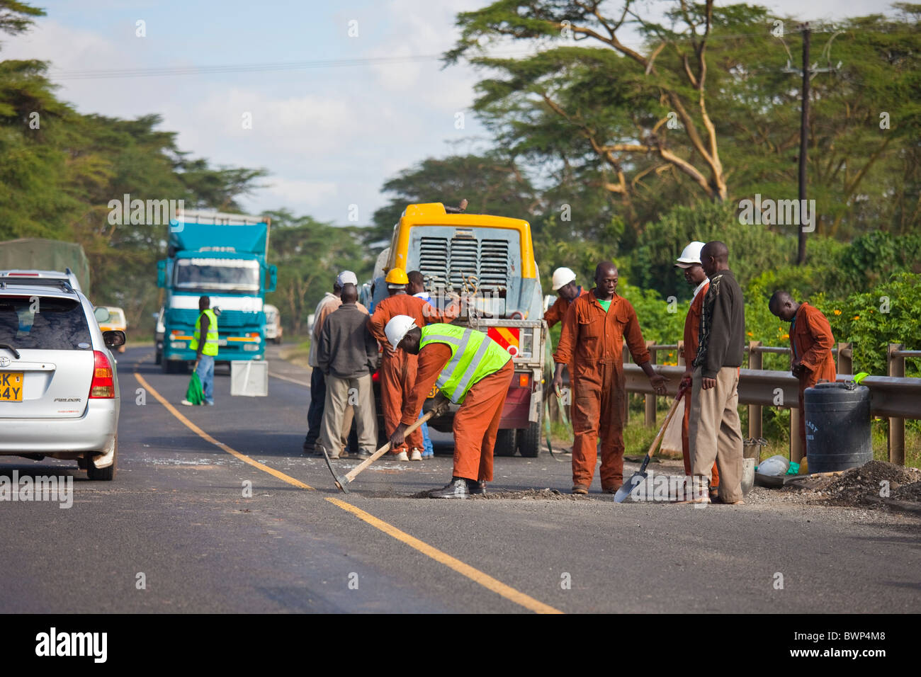 Road work in Kenya, East Africa Stock Photo Alamy