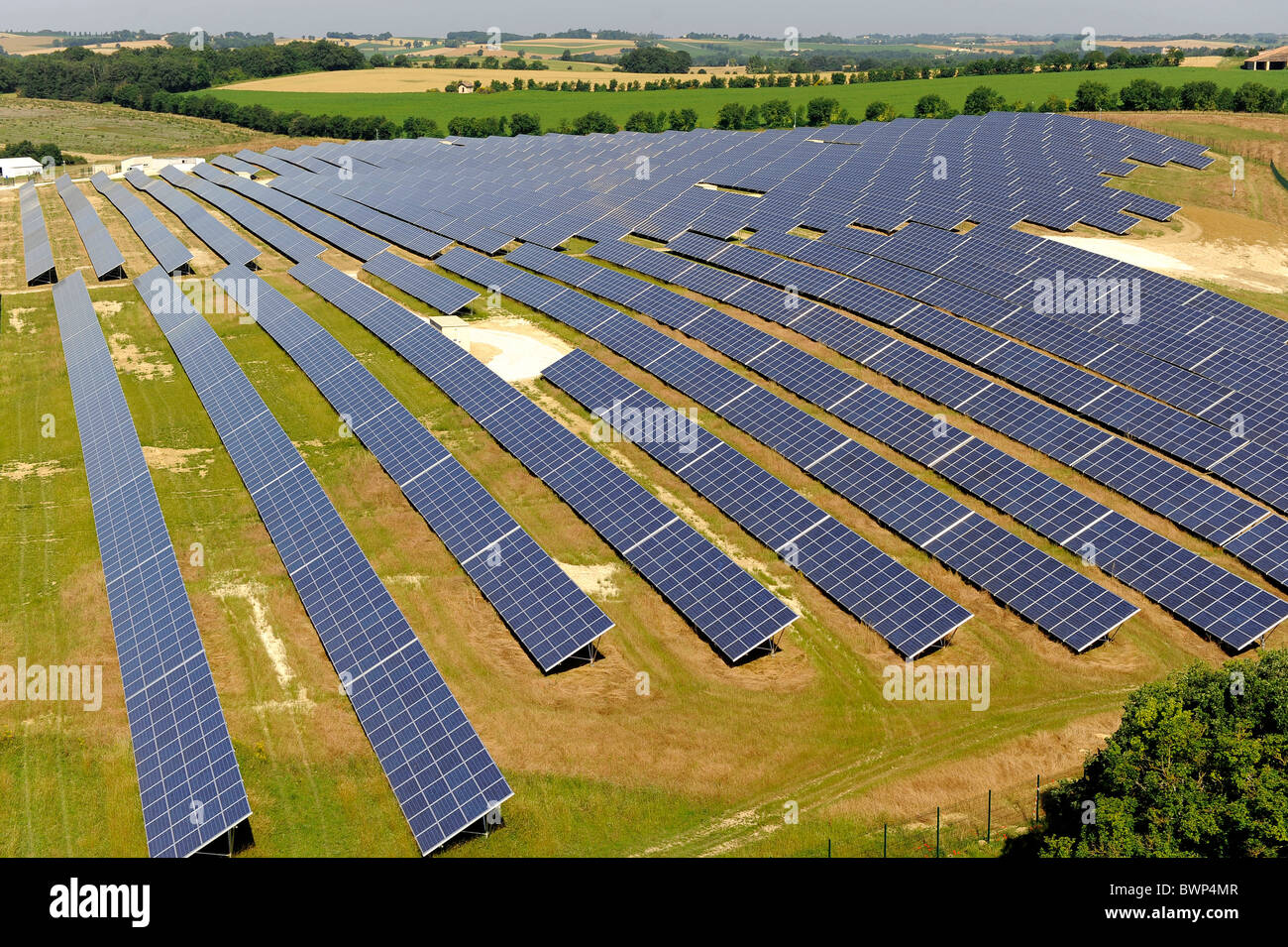 Saint-Clar-de-Lomagne (32): the largest photovoltaic park in France Stock Photo