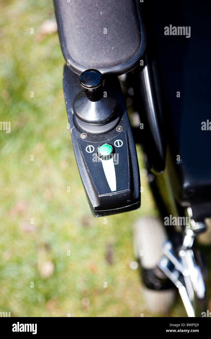 Electric wheelchair control joystick Stock Photo