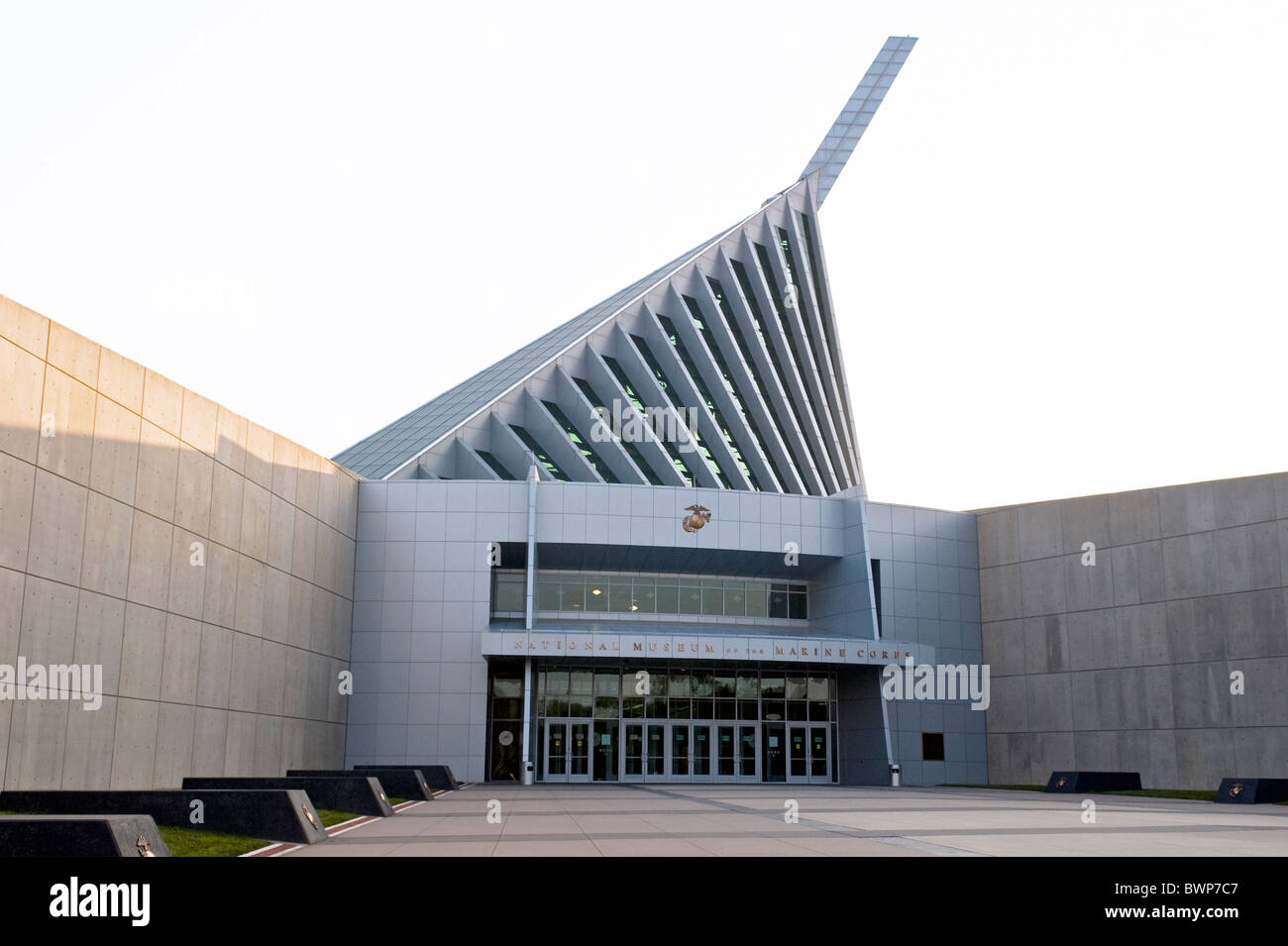 The front entrance to The United States Marine Corps National Museum near Quantico Virginia. Stock Photo
