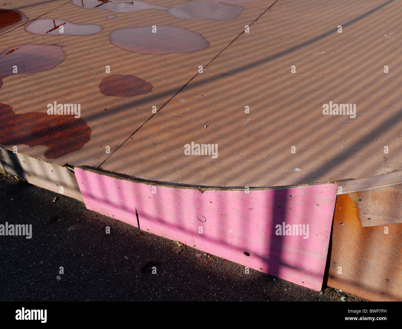 Skate Park with rain puddles Stock Photo