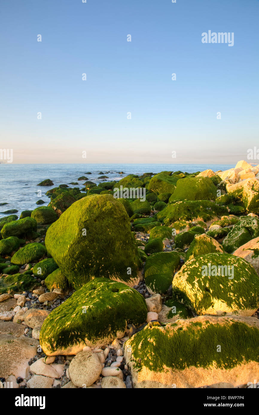 Sunrise at Saint Margaret Bay, at the famous White Cliff of Dover, Kent, England Stock Photo