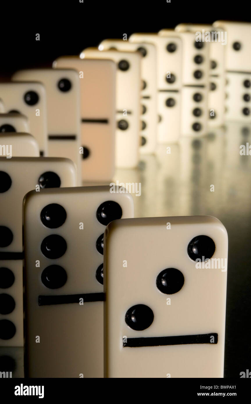 dominoes tiles in a row Stock Photo