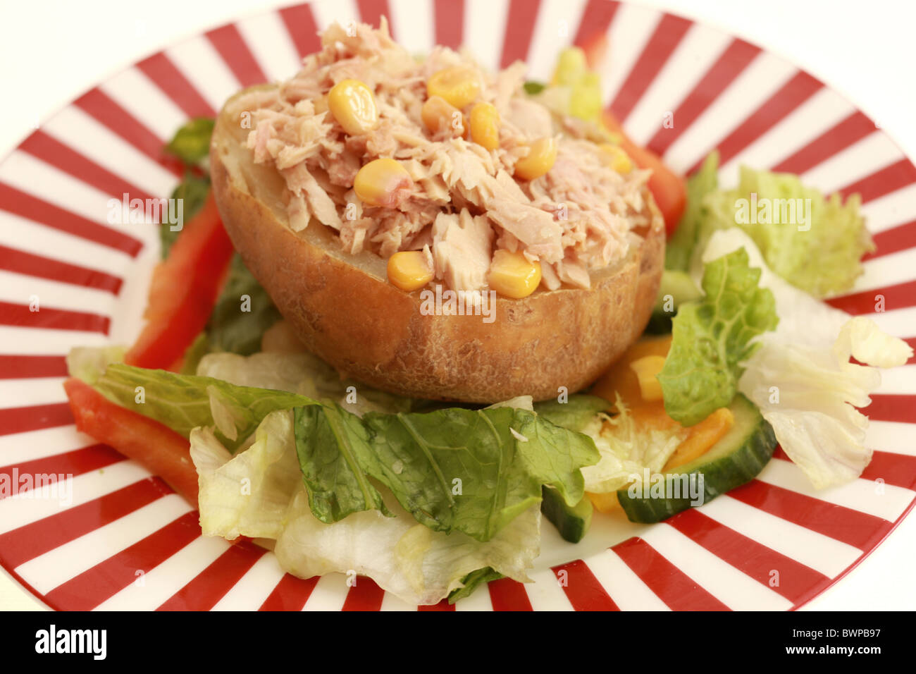 Jacket Potato with Tuna and Sweetcorn Stock Photo Alamy