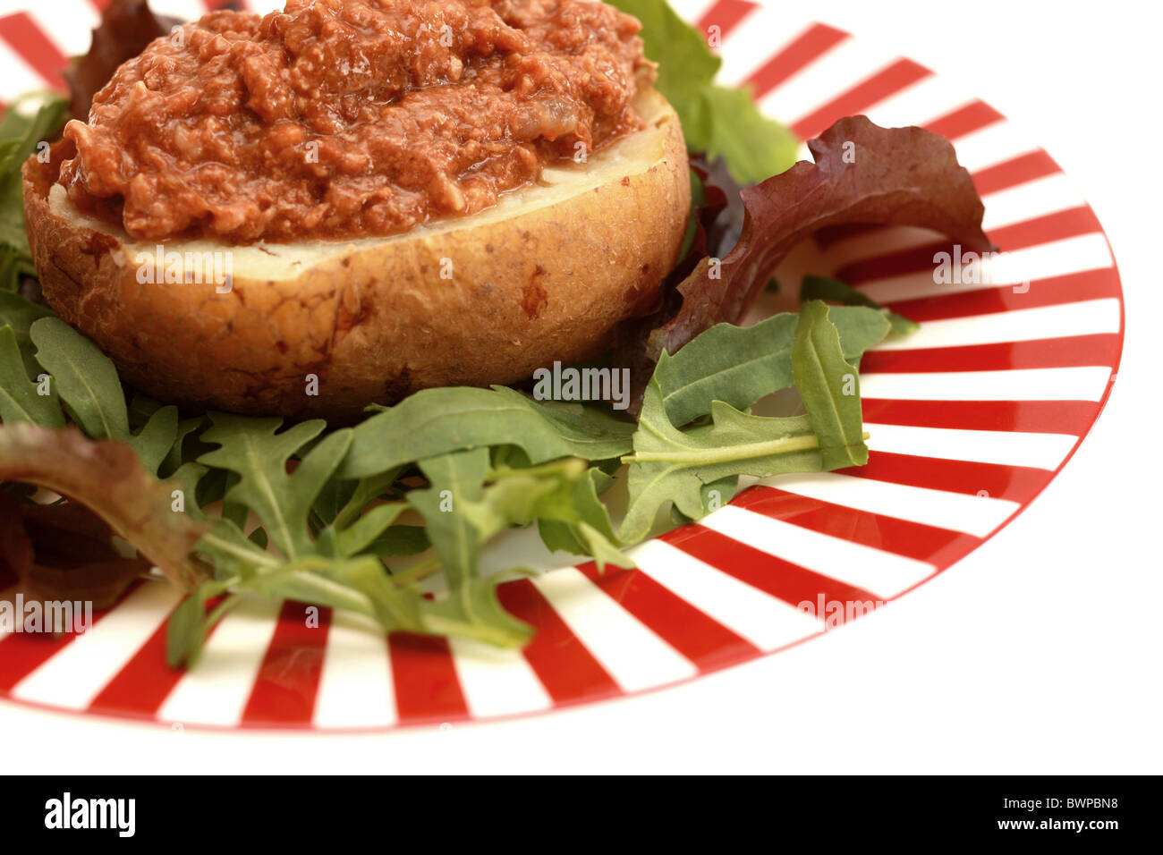 Jacket Potato with Minced Beef and Onions Stock Photo Alamy