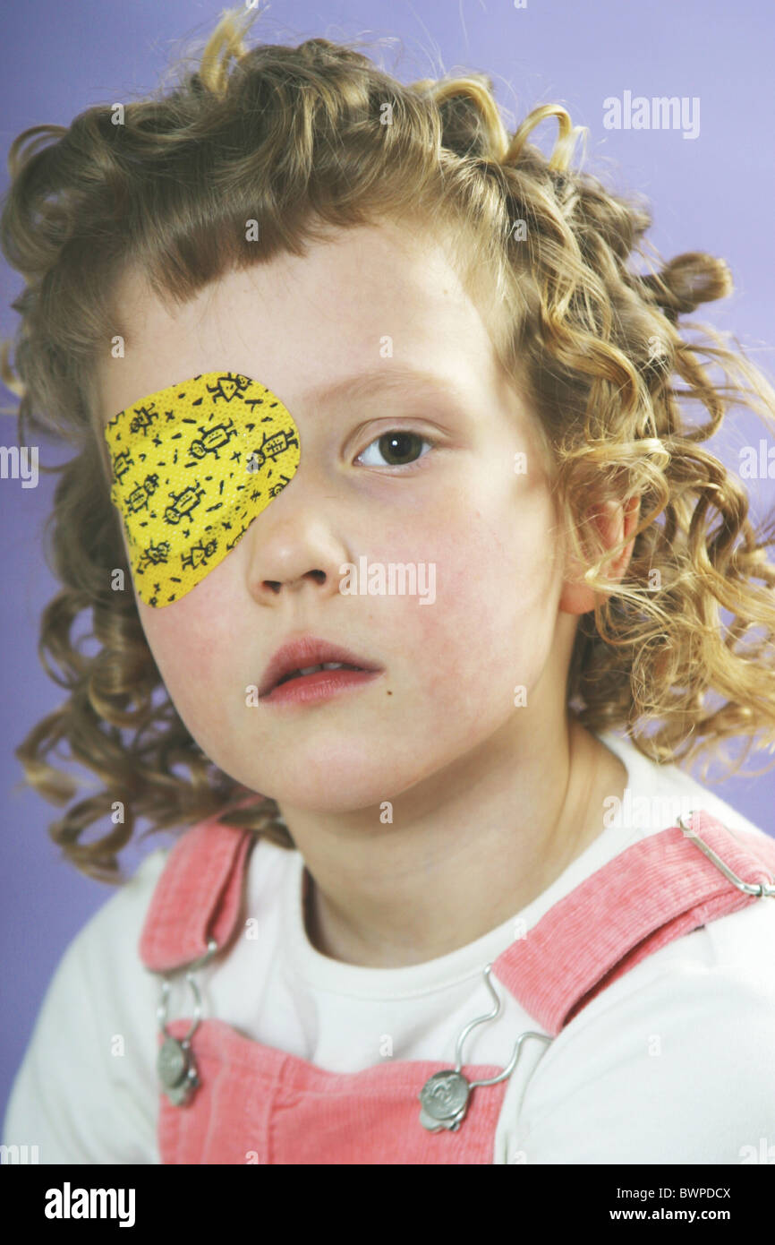 Lazy eye disorder and adhesive eye patch Stock Photo Alamy