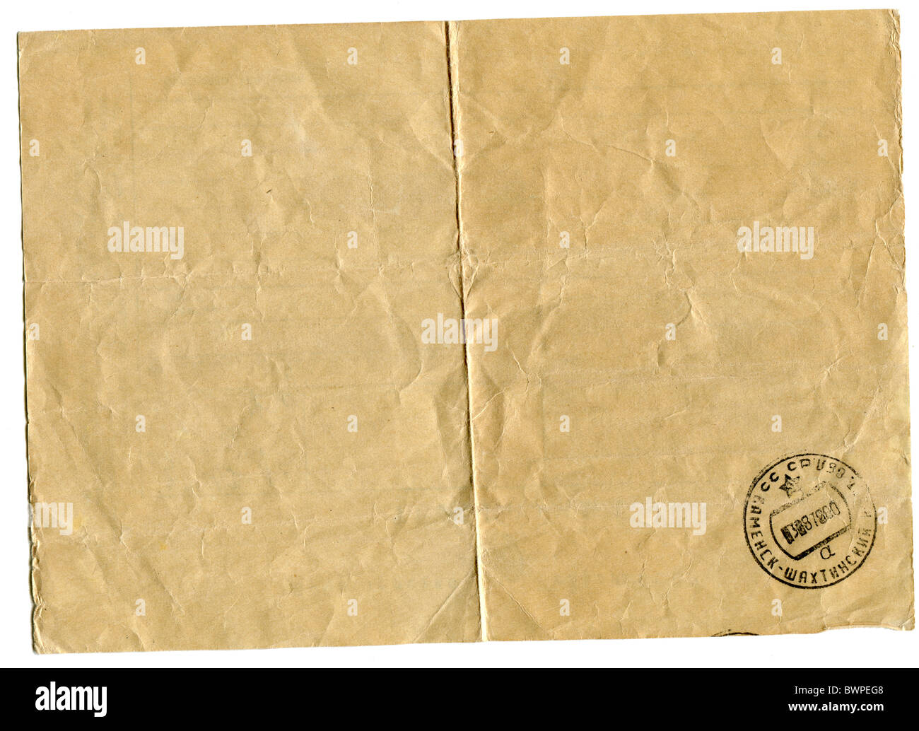 downside of an old weathering telegram bearing the stamp of post office