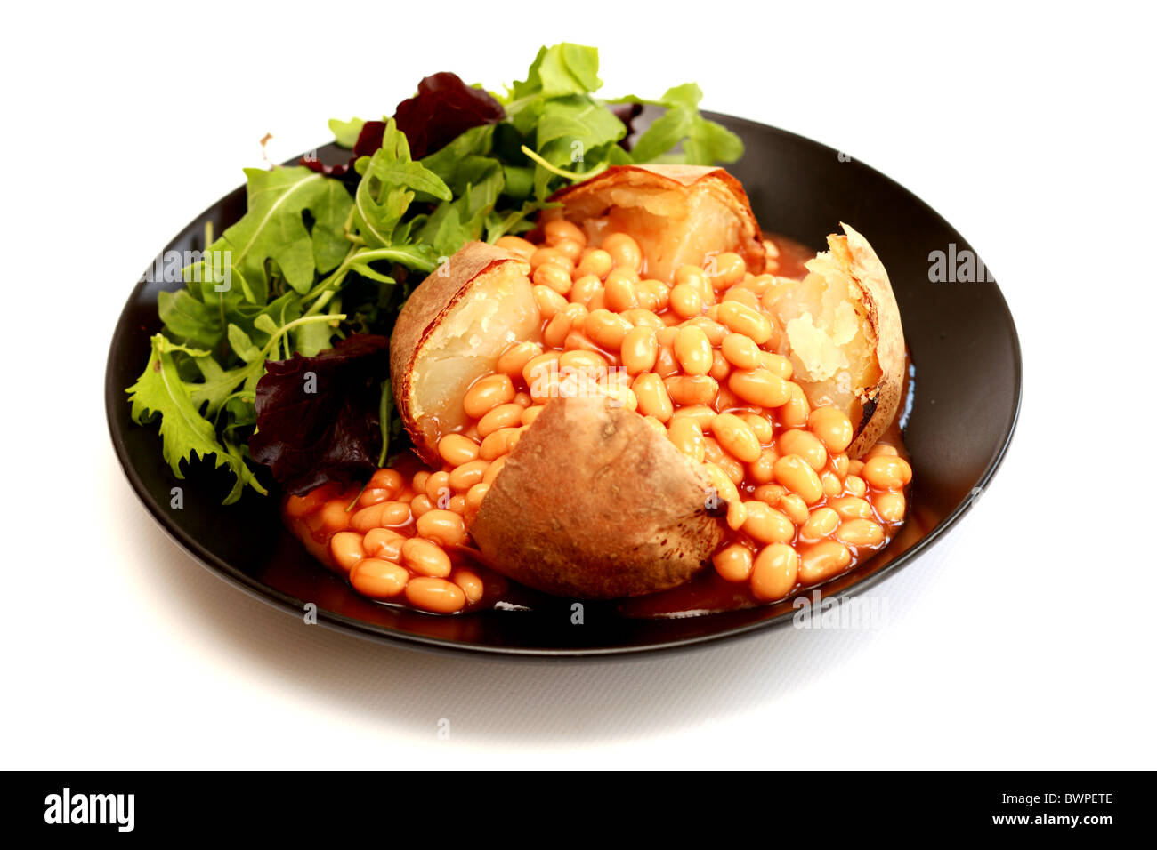 Jacket Potato with Baked Beans Stock Photo Alamy
