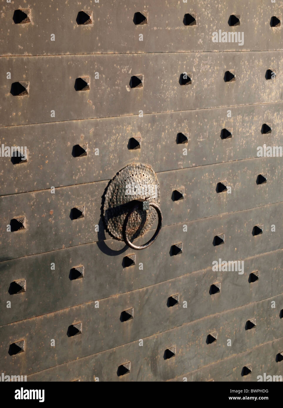 Ancient iron studded wooden door Stock Photo - Alamy