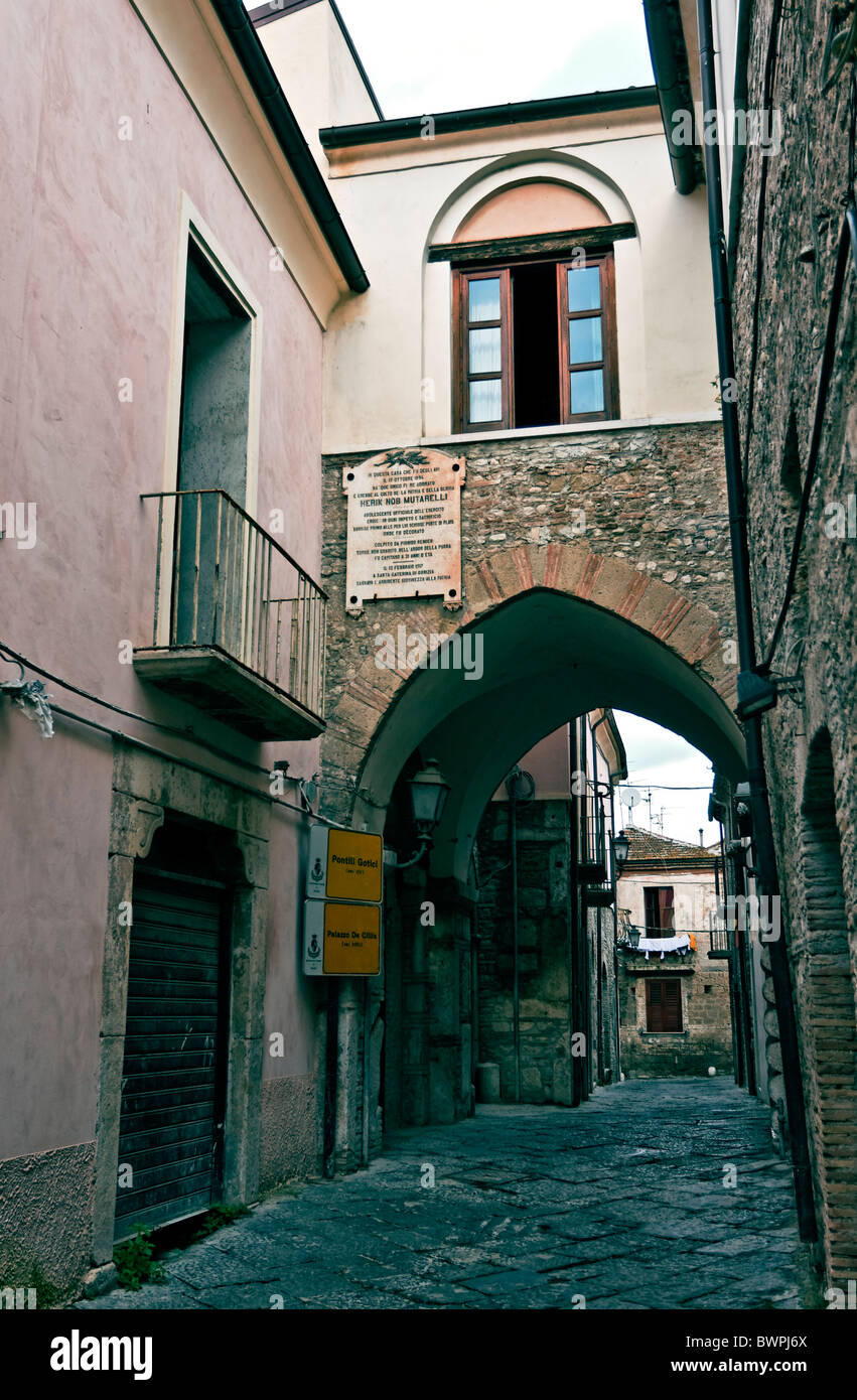 Street Via dei Pontili Gotici, Benevento, Campania, Italy Stock Photo