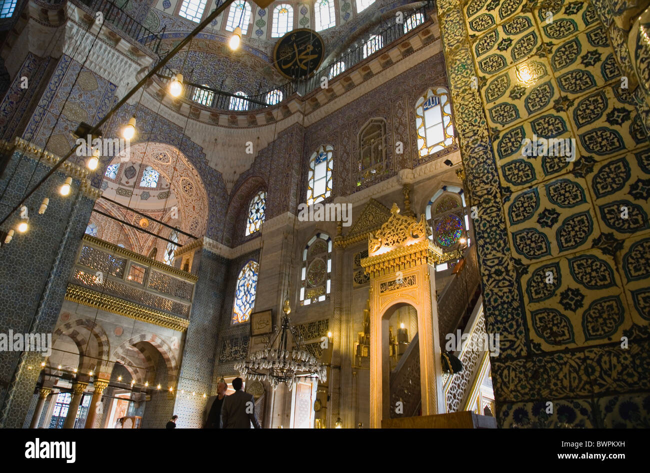 TURKEY Istanbul Sultanahmet The New Mosque or Yeni Camii Tiled and ...