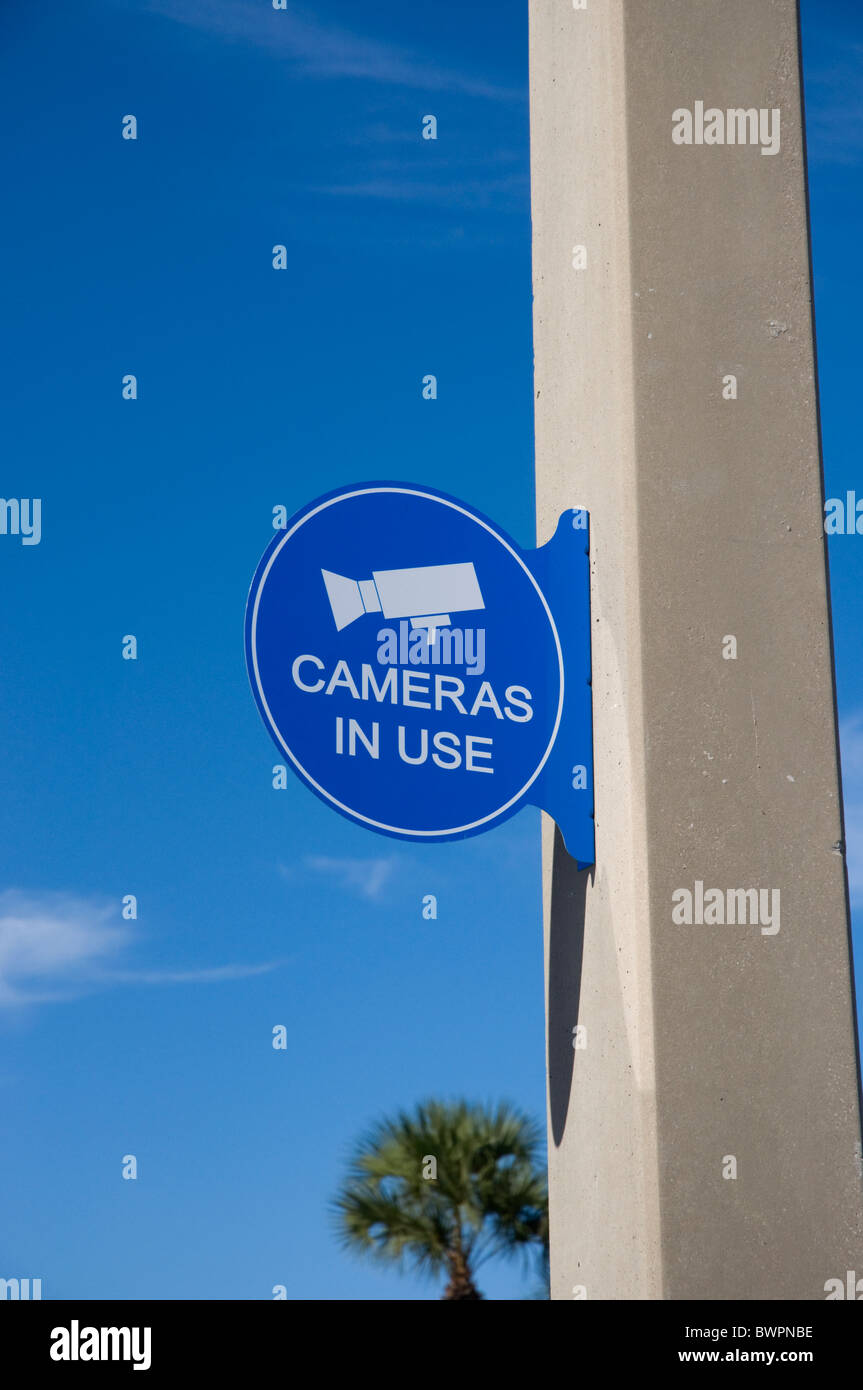 cameras in use sign in Wal Mart Shopping center parking lot Gainesville