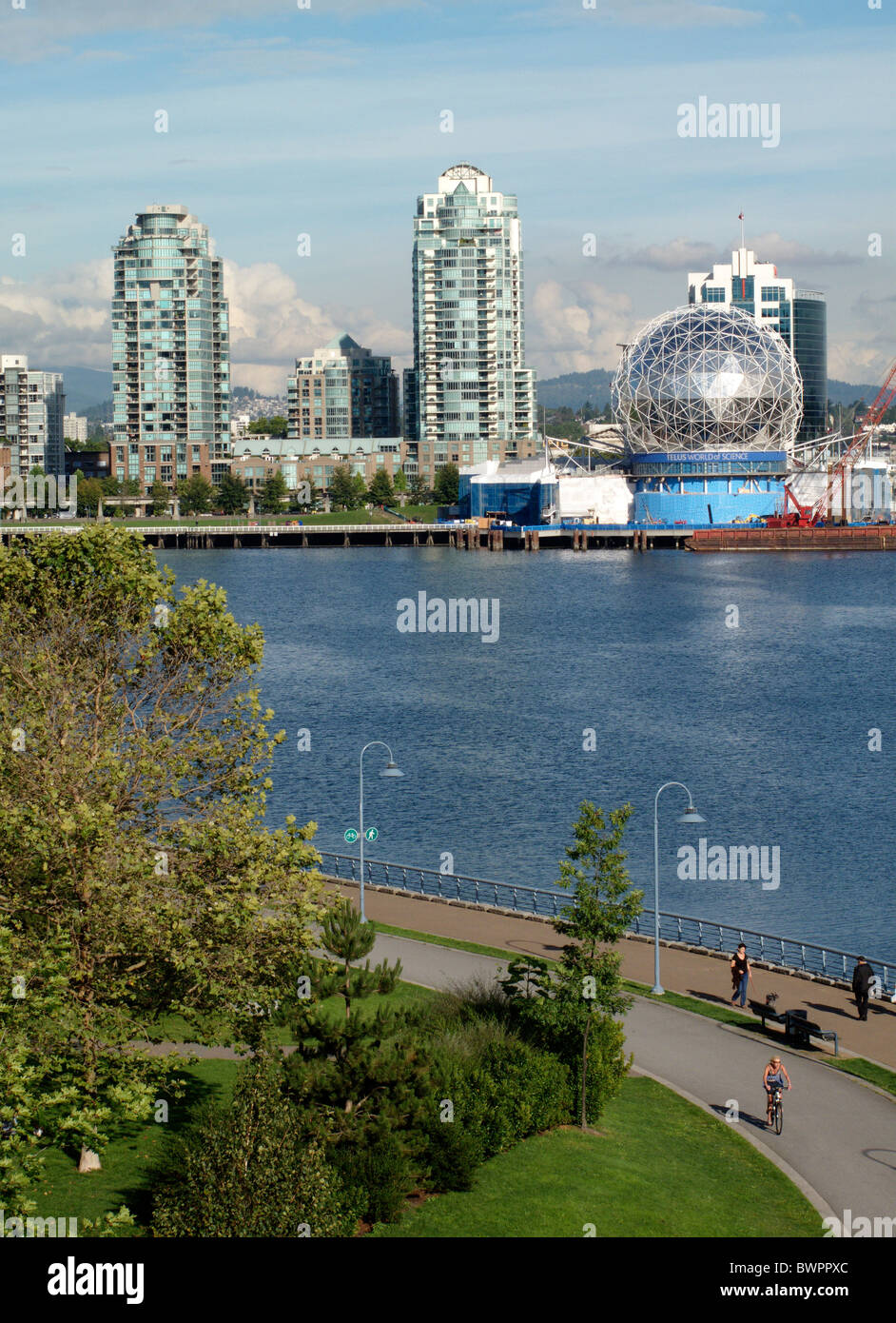 The False Creek waterfront in Vancouver in British Columbia, Canada Stock Photo