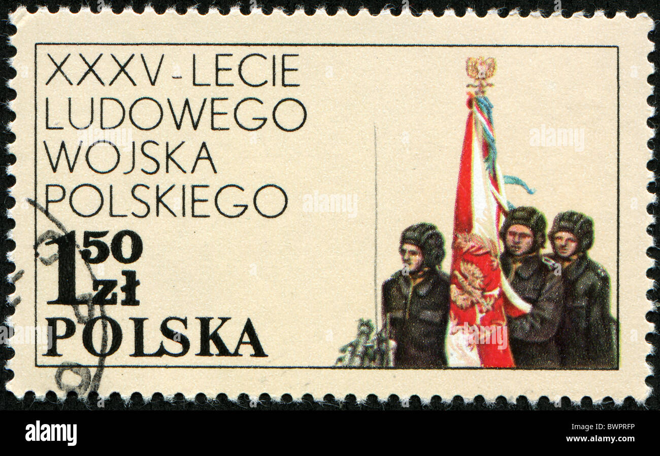 POLAND CIRCA 1978 A stamp printed in Poland shows militaries devoted