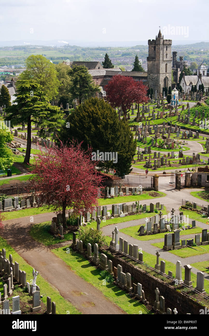Stirling castle graveyard and church Stock Photo