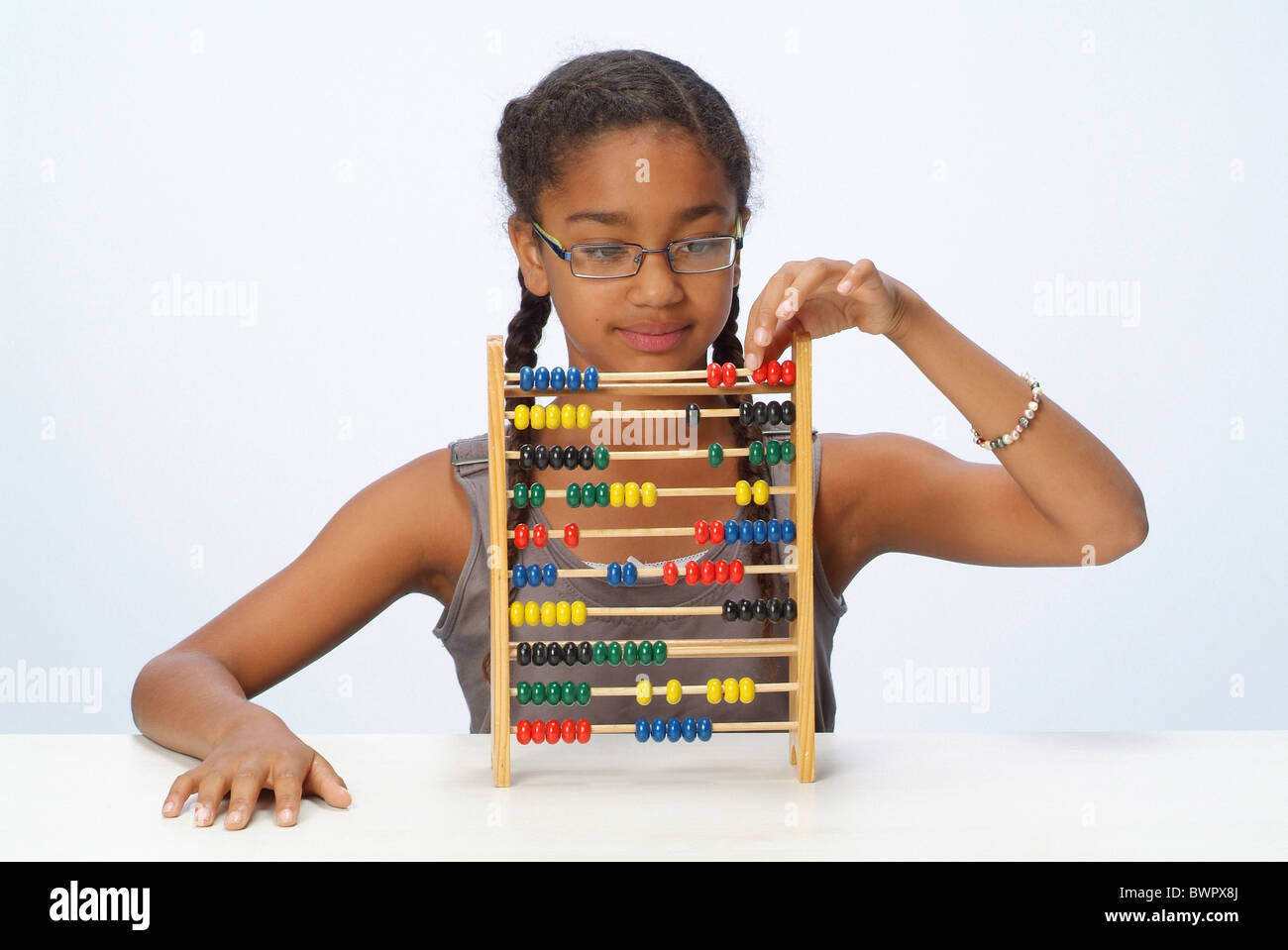 Portrait of a girl with abacus Stock Photo