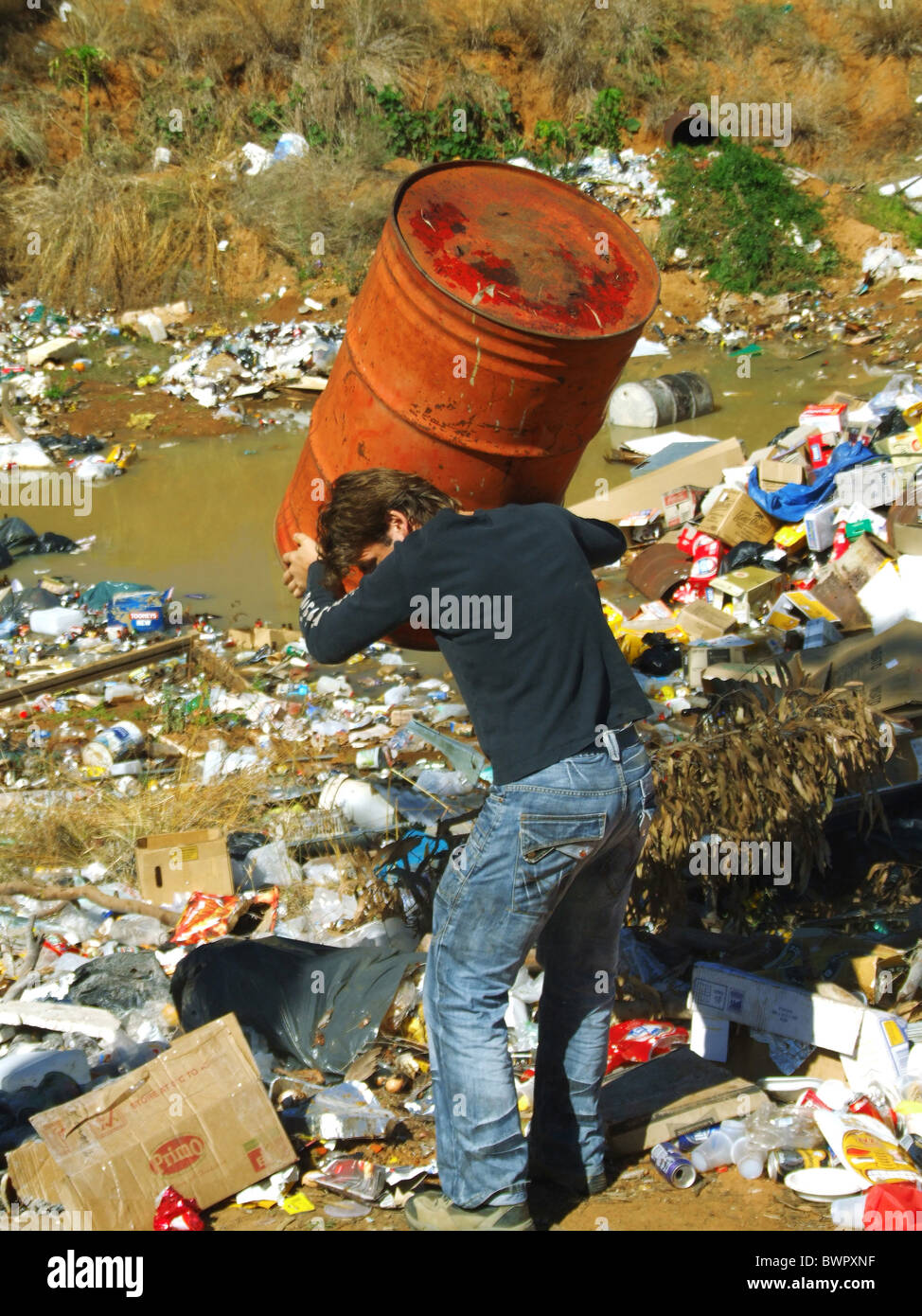 Australia Queensland Outback Garbage waste remainder garbage debris Unrat throw away get dirty contamination Stock Photo